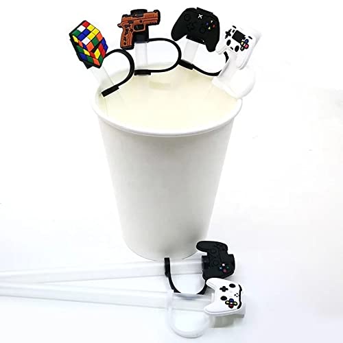 Straw Tip Cover-Reusable Drinking Straw Tips (GAMING STRAW TIP SET)