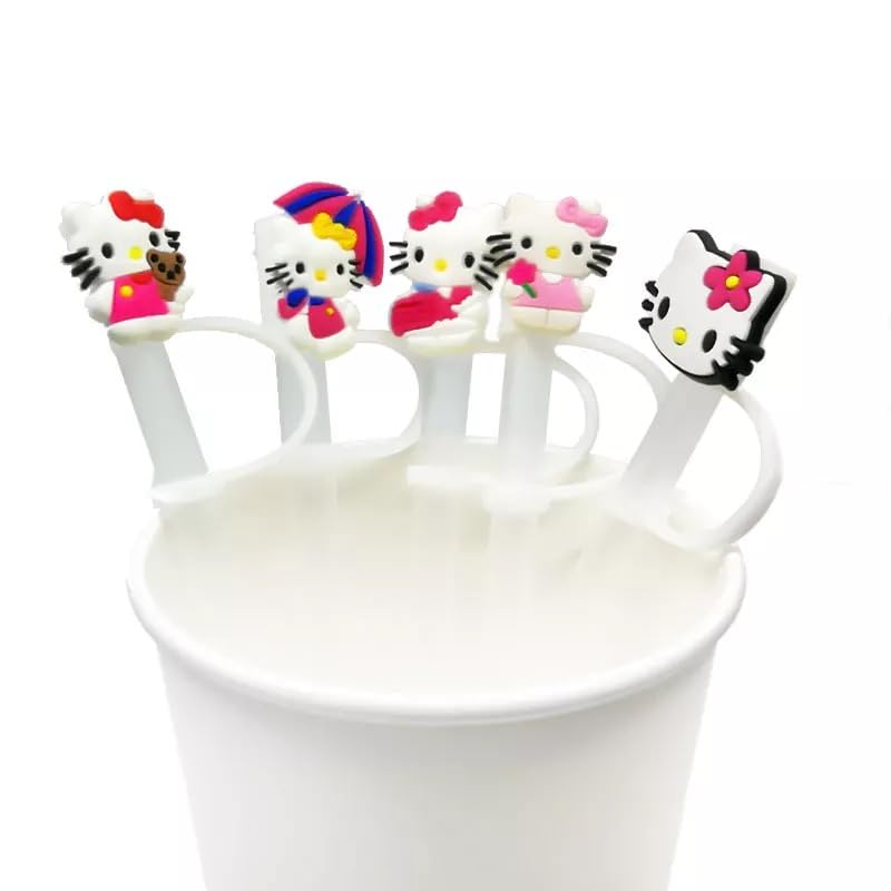 Straw Tip Cover-Reusable Drinking Straw Tips (KITTY)