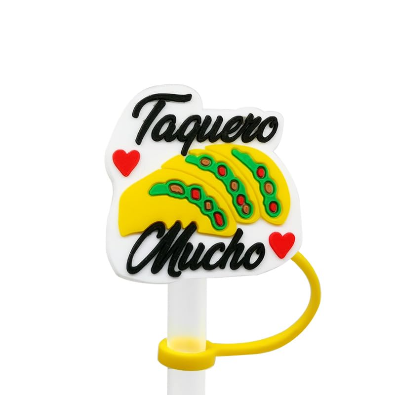 Mexican Inspired Drinking Straw Covers Caps, Mexico Reusable Portable Drinking Straw Tips Lids, Straw Toppers for Tumblers, Dust Proof Plugs Protector