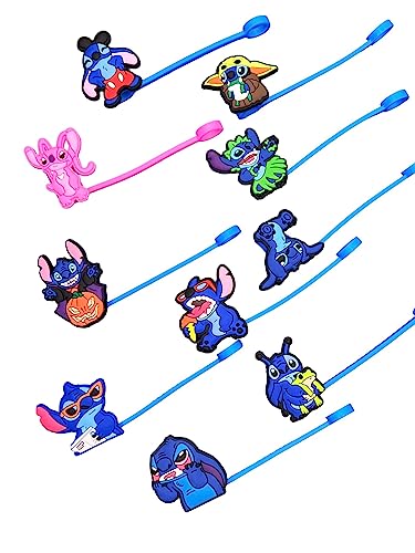 Straw Tip Cover-Reusable Drinking Straw Tips (Stitch)