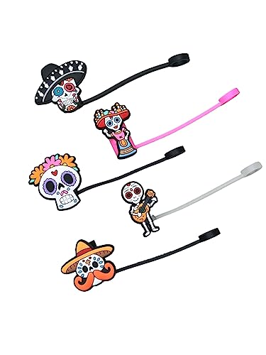 STRAW TOPPER MEXICAN REUSABLE (DAY OF THE DEAD)