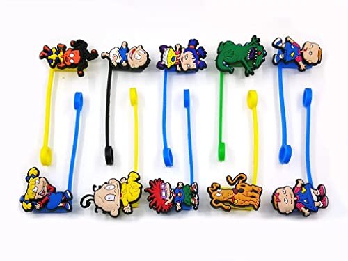 Straw Tip Cover-Reusable Drinking Straw Tips (Rugrat set)