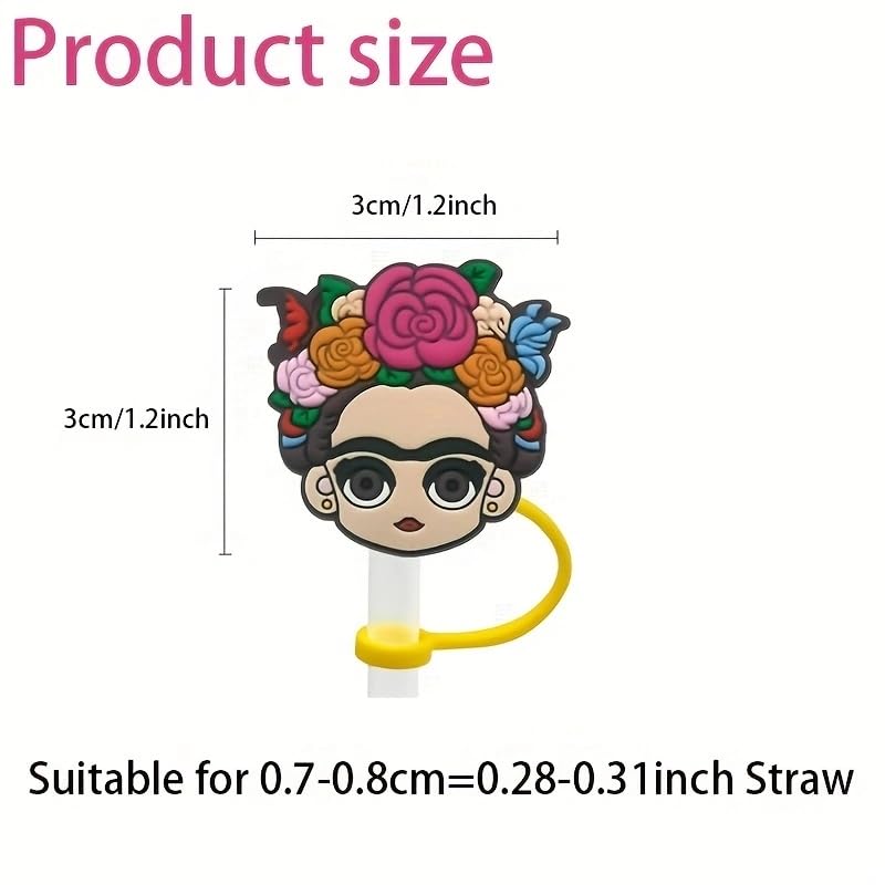 6pcs Cute Straw Covers,Straw Tip Covers for Stanley Cups Accessories,Reusable Silicone Straw Tip,Anti-dust Soft Straw Toppers Drinking Straw Tips Lids for 7-8 mm