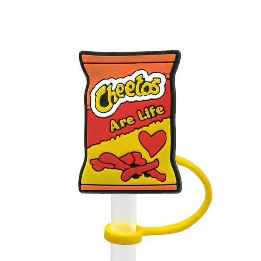 Straw Tip Cover-Reusable Drinking Straw Tips. (HOT CHIPS), 2.5CM