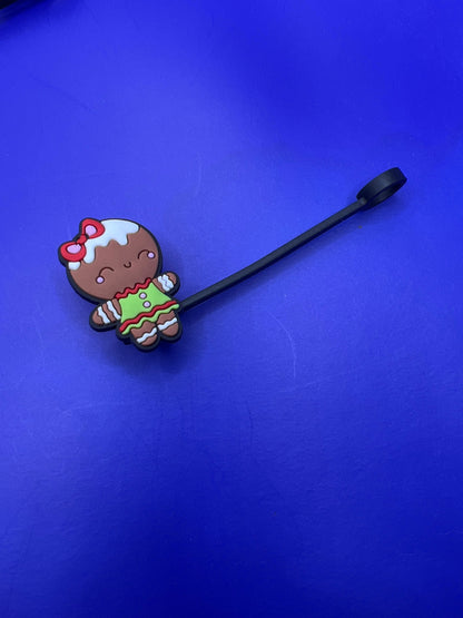 Gingerbread straw tip covers
