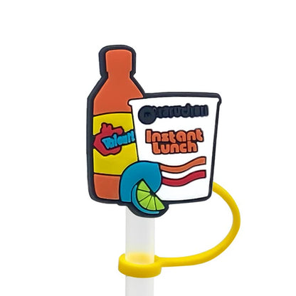 Mexican Inspired Drinking Straw Covers Caps, Mexico Reusable Portable Drinking Straw Tips Lids, Straw Toppers for Tumblers, Dust Proof Plugs Protector