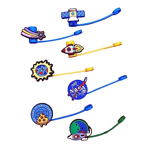 SPACE STRAW TOPPER SET - Straw Tip Cover-Reusable Drinking Straw Tips -