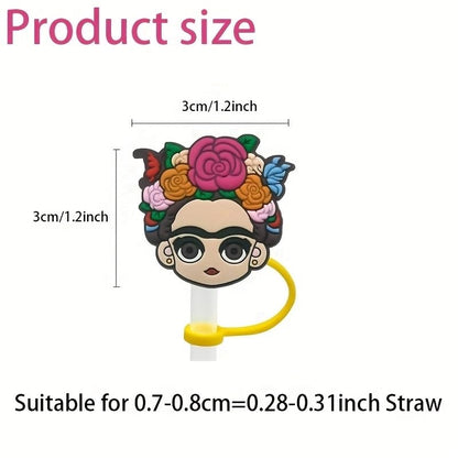 6pcs Cute Straw Covers,Straw Tip Covers for Stanley Cups Accessories,Reusable Silicone Straw Tip,Anti-dust Soft Straw Toppers Drinking Straw Tips Lids for 7-8 mm